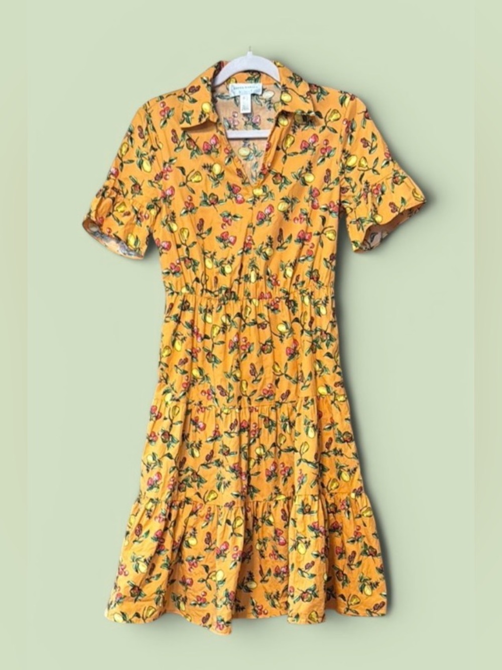 DONNA MORGAN Zenith Dress 🍊 🍒Fit & Flare Cotton,Pockets.A-Line retro Shirt-dress